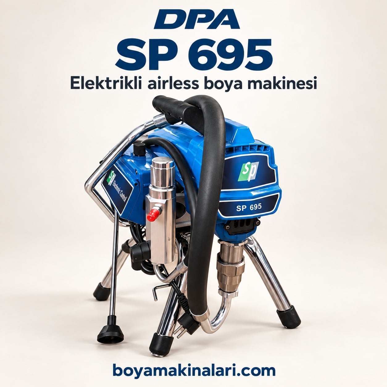 SP 695 elektrikli airless boya makinesi, beyaz fonda ürün görünümü
